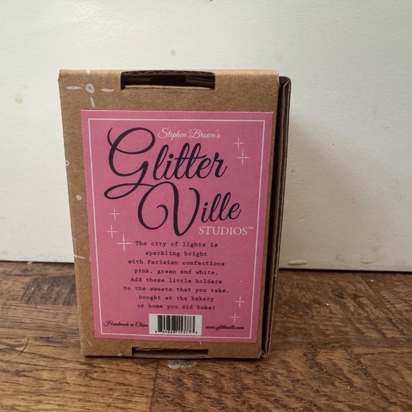 NIB Glitterville Birthday Cake Topper Candle Holder 2" Fizz & Bubbles Champagne - Picture 2 of 6